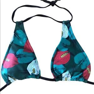 Five-O tropical anthurium triangle bikini top small